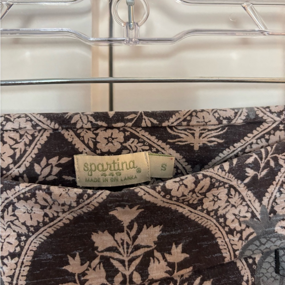 Spartina 449 Blue and Cream Patterned Cropped Pants - Picture 6 of 6